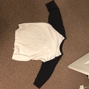 Black and white baseball tee